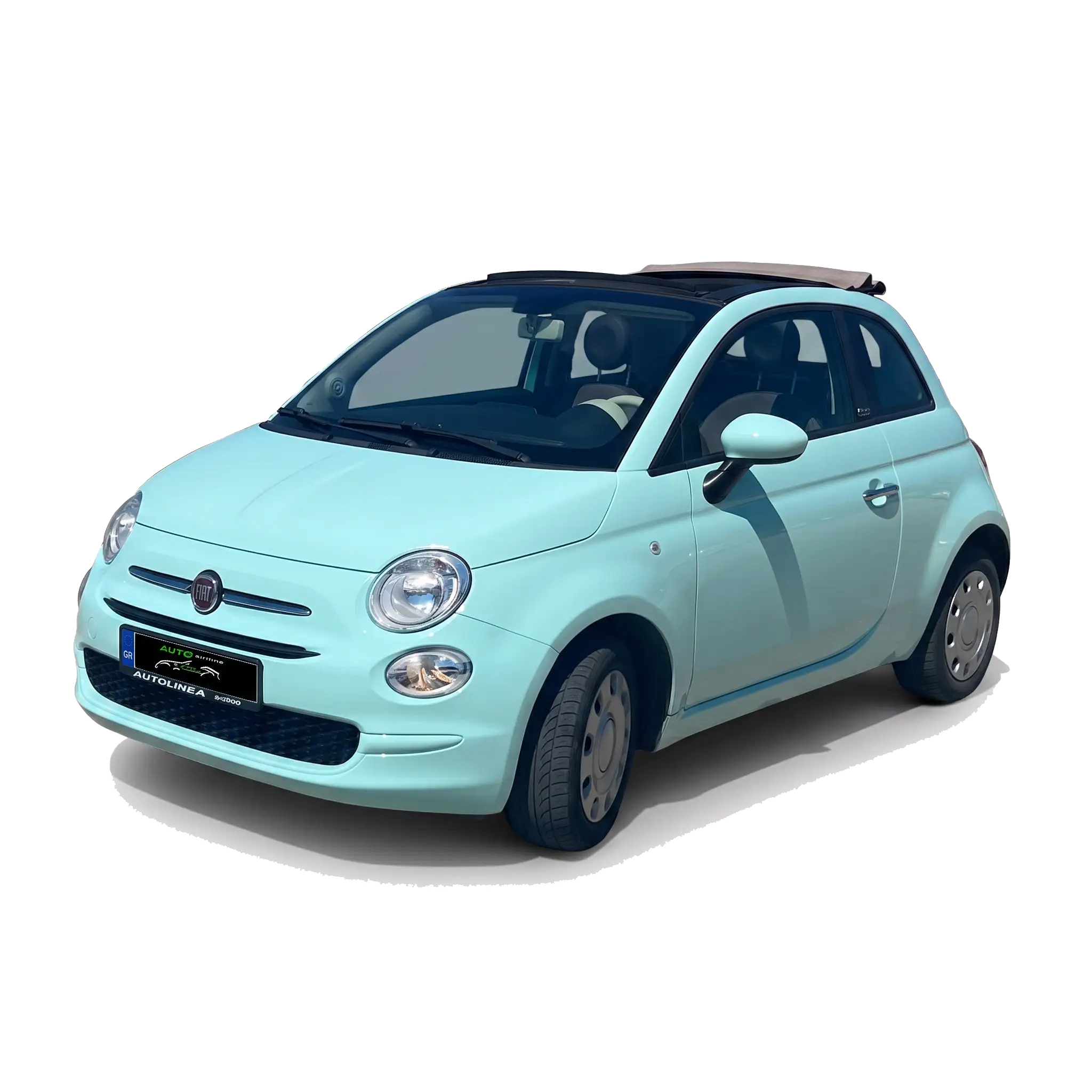 Fiat 500 Cabrio Automatic rental car in Kefalonia